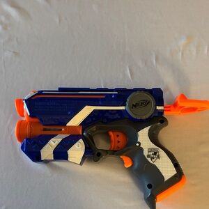 Nerf Compact Elite  Blaster in Blue, Orange, and White